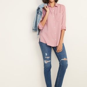 Pink long sleeve button up